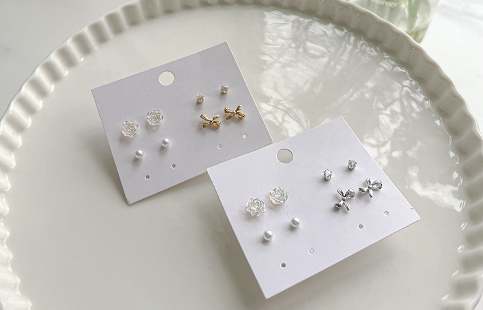 Romantic Flower layered Earring(4set)