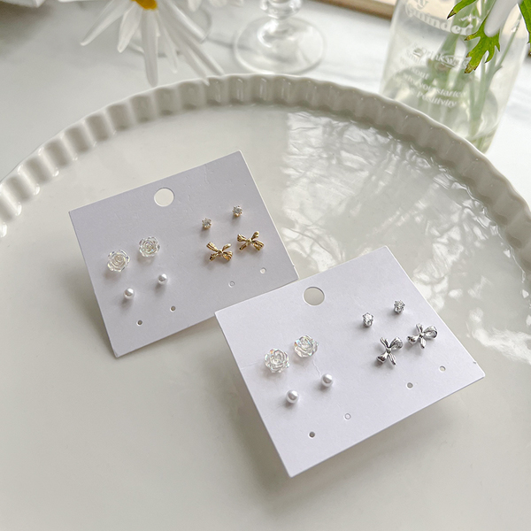 Romantic Flower layered Earring(4set)