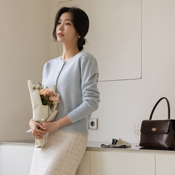 Romantic Pastel Color heart Button Knit Cardigan