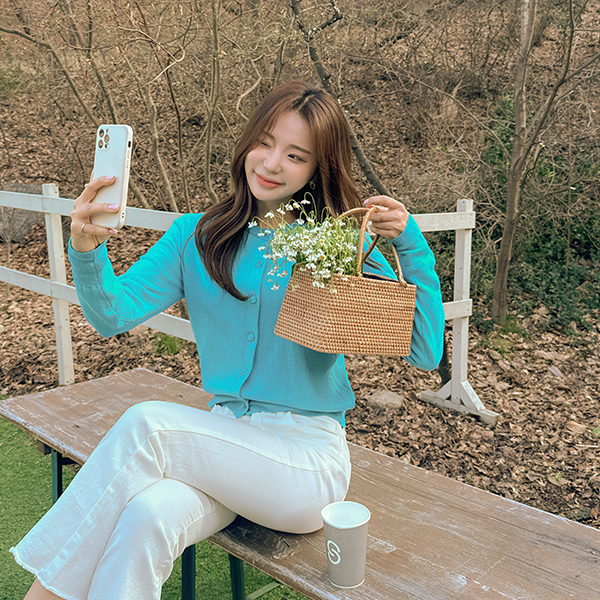 보풀 NO! Pastel Color Cotton Knit Cardigan