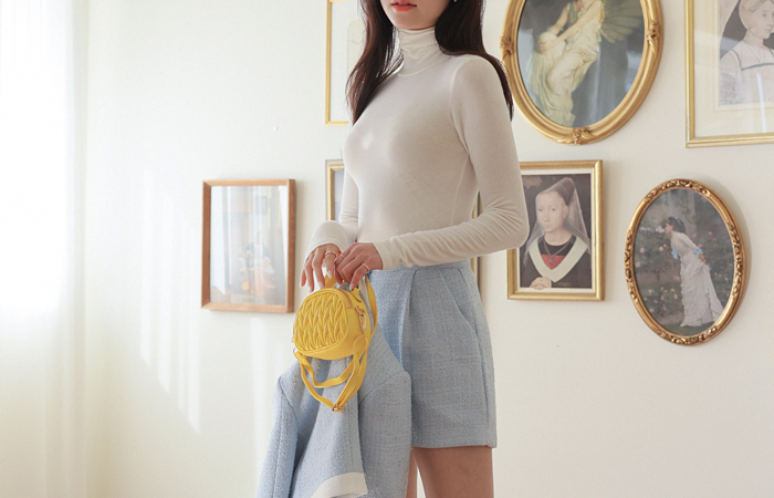 Lovely Macaron Color Easy Wool Turtleneck