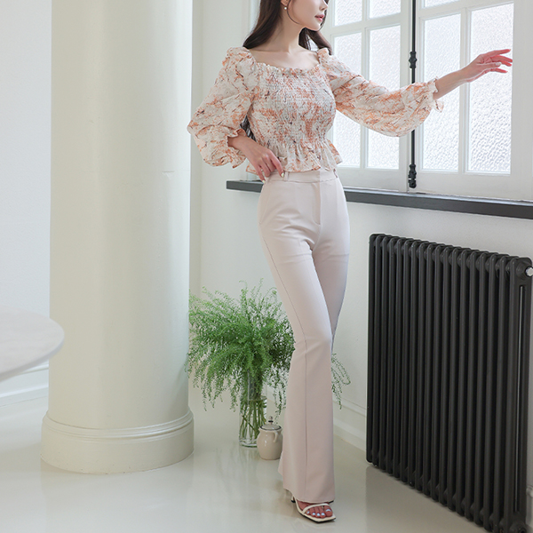Slim Span Semi- Boot-Cut Slacks