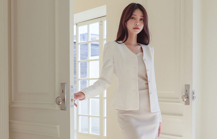 V-neck Peplum Office Jacket