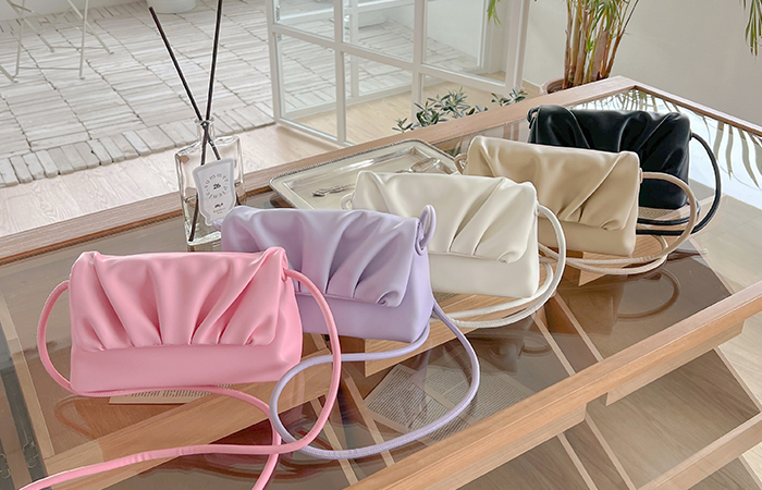 Pastel Color Shirring Cross Bag