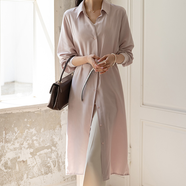 Elegance Creamy Fabric Long Shirt