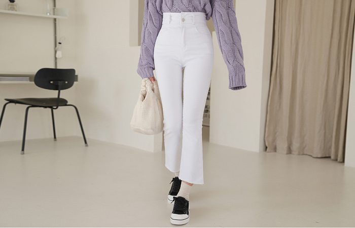 Double Obi-Line Span Boot-Cut Denim-Pants