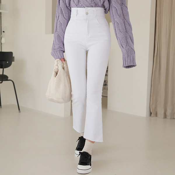Double Obi-Line Span Boot-Cut Denim-Pants