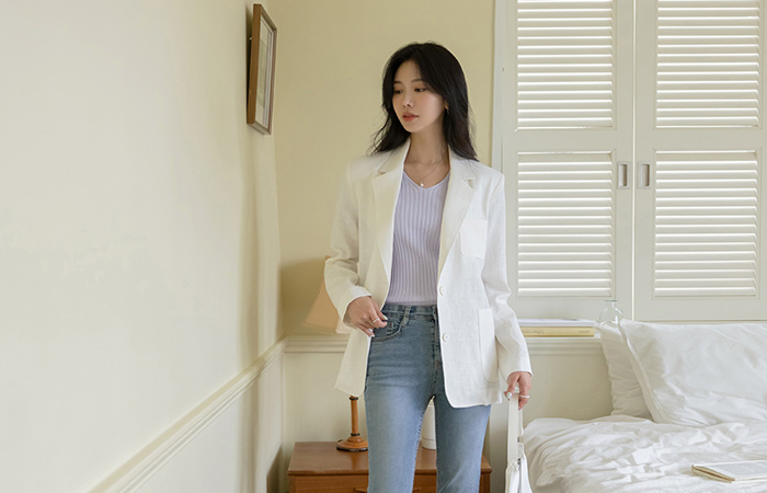 Day Stitch loose fit Linen Jacket