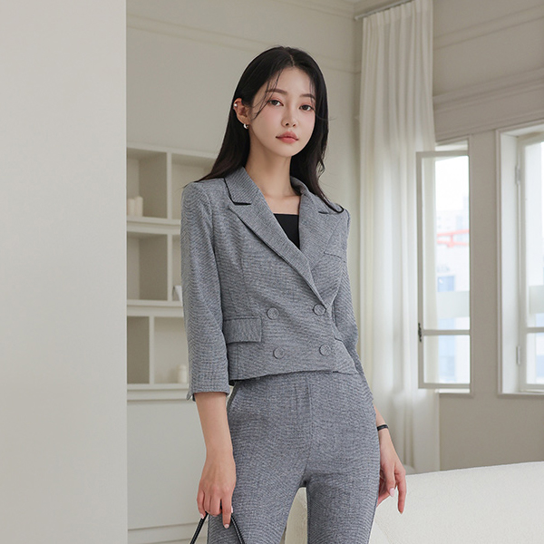 Jane Double-button Linen quality Span Jacket