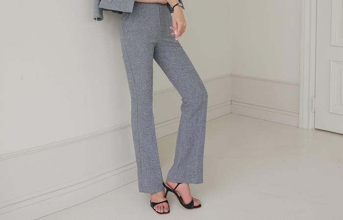 Jane Linen quality Slim Boot-Cut Slacks