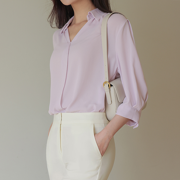 Romantic Ruffle Collar Three-Quarter Sleeves Blouse