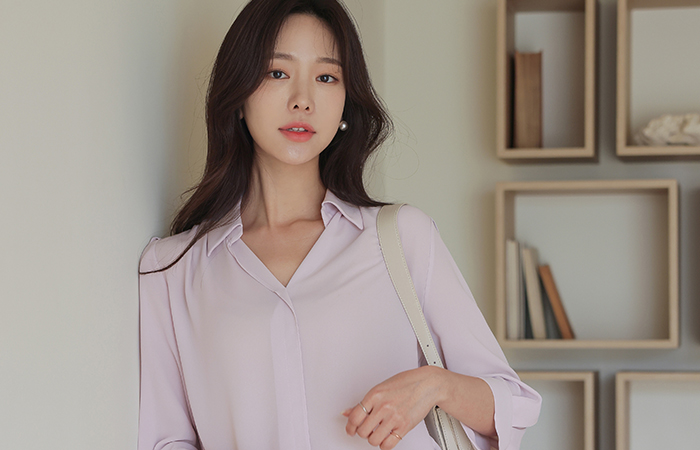 Romantic Ruffle Collar Three-Quarter Sleeves Blouse
