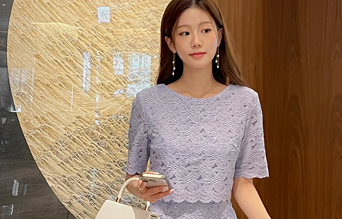 Romantic 엔딩 Two-piece Style Lace Dress