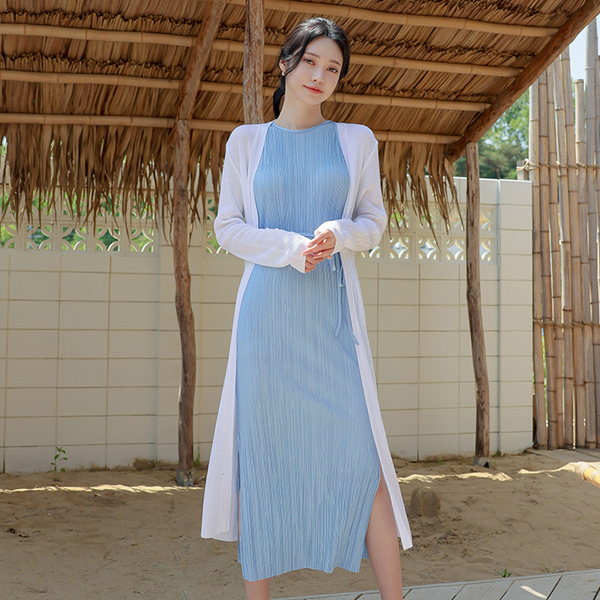 Summer See-through Corduroy Open Long Cardigan Ⅱ