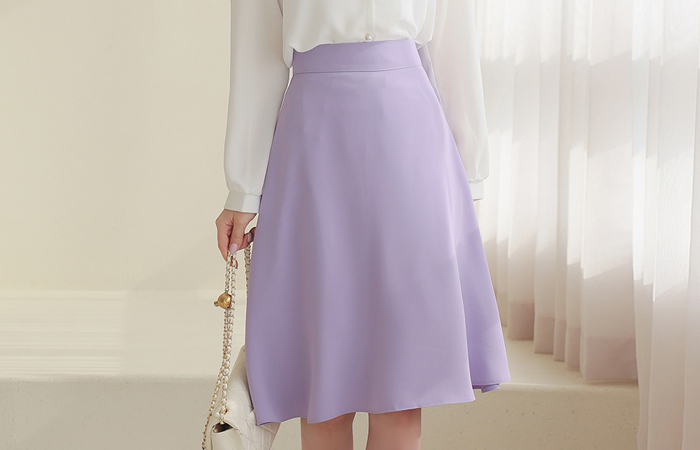 All Day High-Waist Midi Flared Skirt(spring)