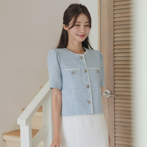 Summer Tweed Color Combination Lining Jacket