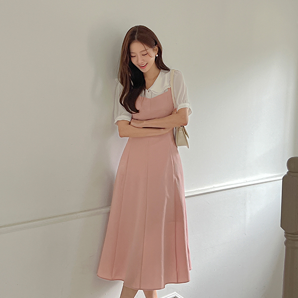 다이앤 Back Ribbon A-line Long Dress