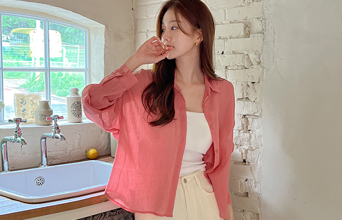 Natural Wrinkle Fabric Cool Summer Shirt