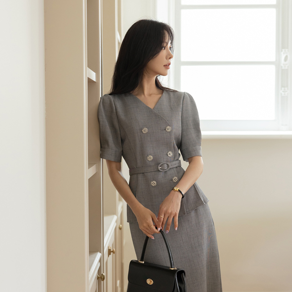 ODE a small check Puff Tweed Jacket