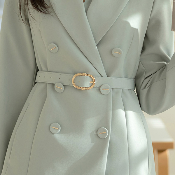 르윗 Double Button Modern Style Jacket_Belt
