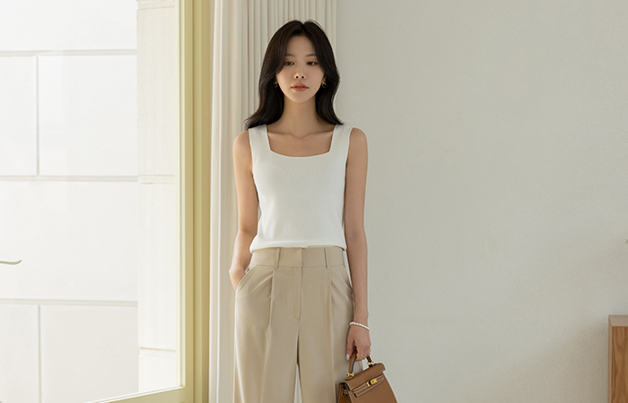 Summer Daily Two-way Knit Sleeveless shirts