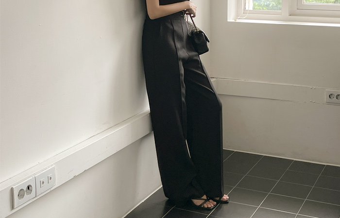 Belt Point Tweed wide fit Slacks