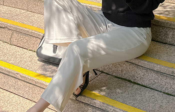 Linen Semi- wide fit Slacks