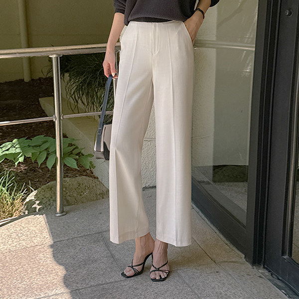 Linen Semi- wide fit Slacks