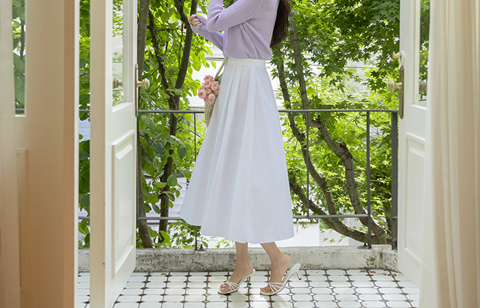 Rustlingly Flared nylon Summer Skirt