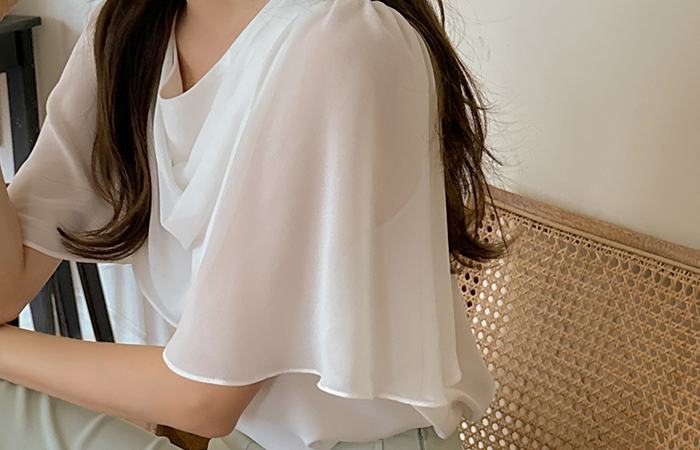 Drape Chiffon wing Blouse