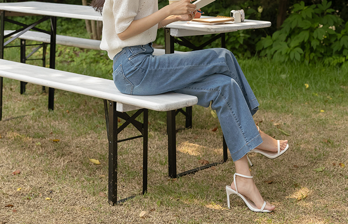 Summer Cool Hidden Banding Boot-Cut Denim Pants