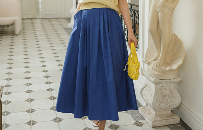 Rich A-line Picnic Cotton Long Skirt