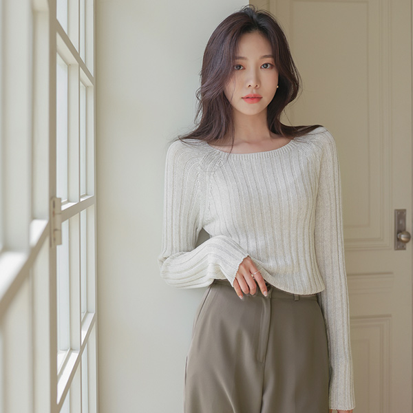 slender Neckline linen yarn Knit