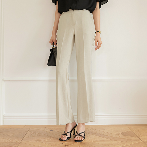 Soft Cool Back Banding Boot-Cut Slacks