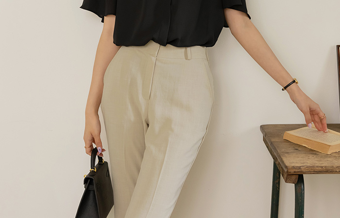 Soft Cool Back Banding Boot-Cut Slacks