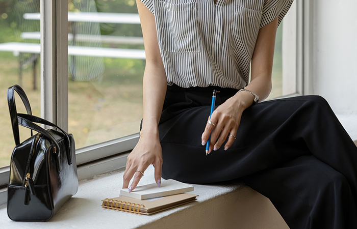 Clean Cool Span Belt Wide Slacks