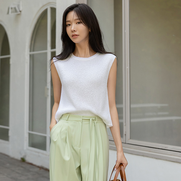 Bag Button Point Summer Sleeveless shirts Knit