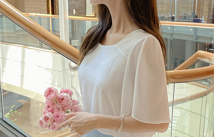 Ensemble Chiffon Sleeves Soft Blouse