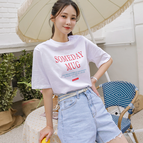 ODE 머그 Lettering Cotton T-shirt