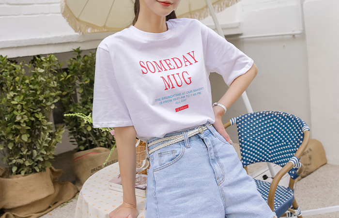 ODE 머그 Lettering Cotton T-shirt