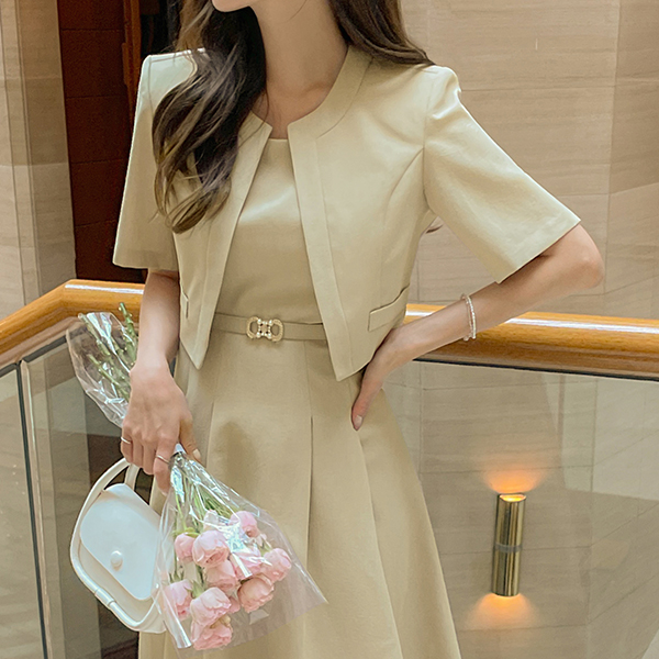 러빈유 Jacket (Set) Flared Dress