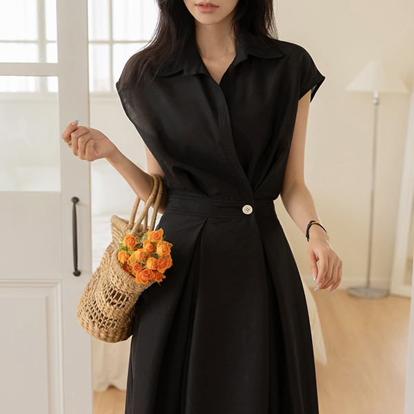 쿨카라 The Back Banding Sleeveless shirts Dress