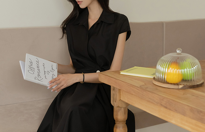 쿨카라 The Back Banding Sleeveless shirts Dress