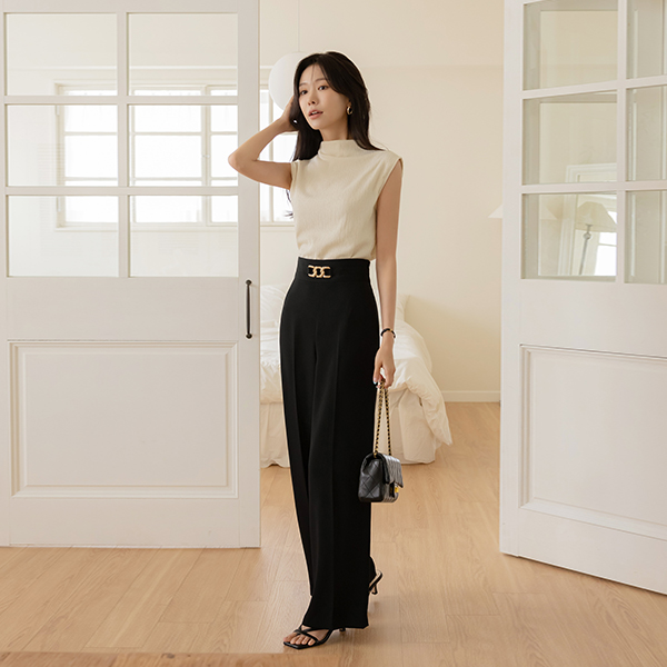맥퀸 High-Waist wide fit Slacks