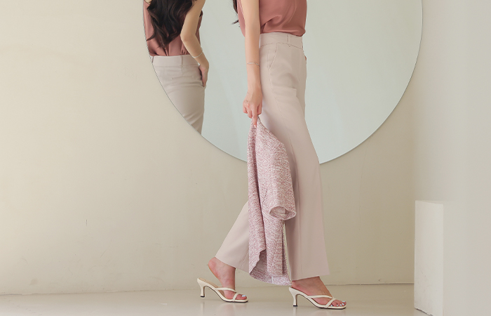 Objet Wide Boot-Cut Slacks