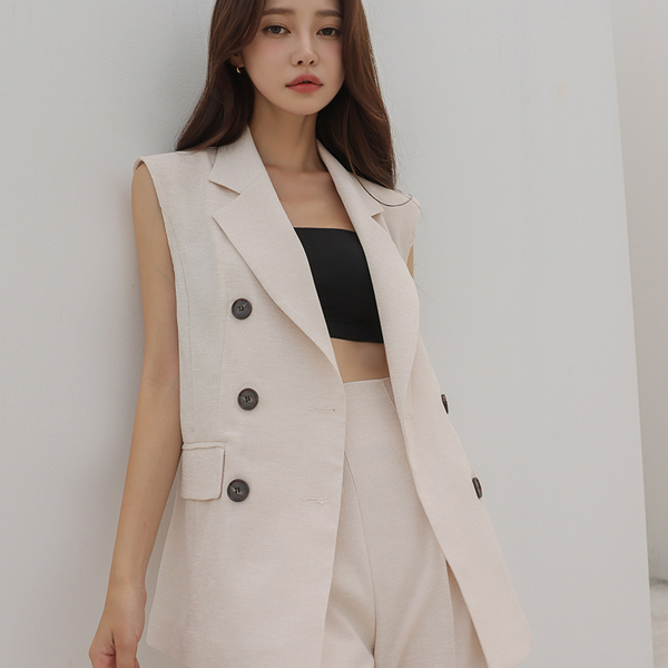 Modern Chic Double-button Vest Jacket