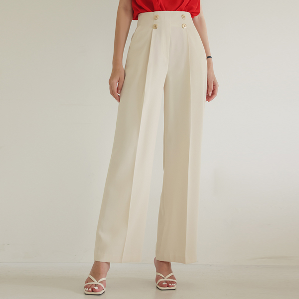 듀엘 Gold Double-button Pintuck Wide Slacks(summer)