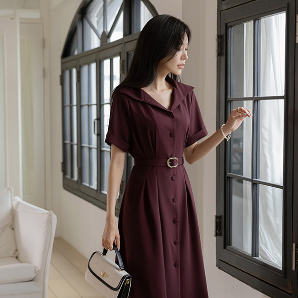 Elegance Wide Collar Belt (Set) Dress