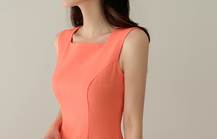 데니아 Square Neck Sleeveless shirts Dress