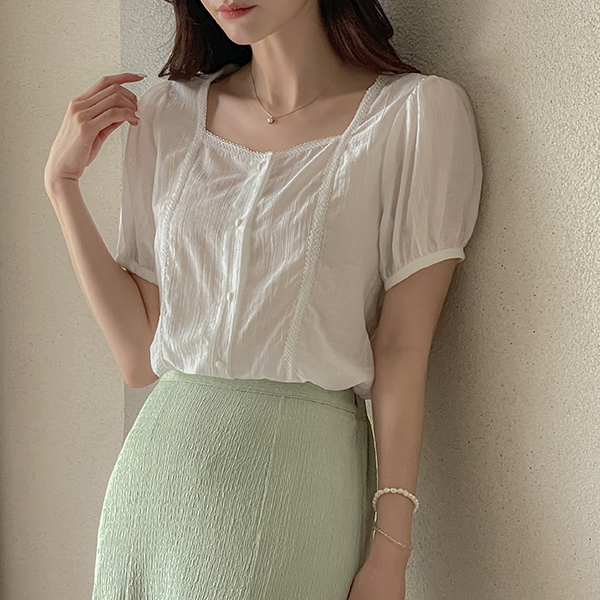 Vanessa Square Neck Lace Blouse